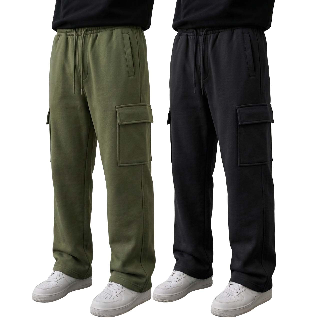 Pack of 2 Cargo Trousers ( Commando Green & Black )
