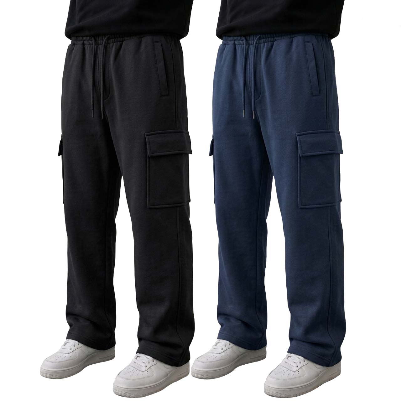 Pack of 2 Cargo Trousers ( Black & Navy )
