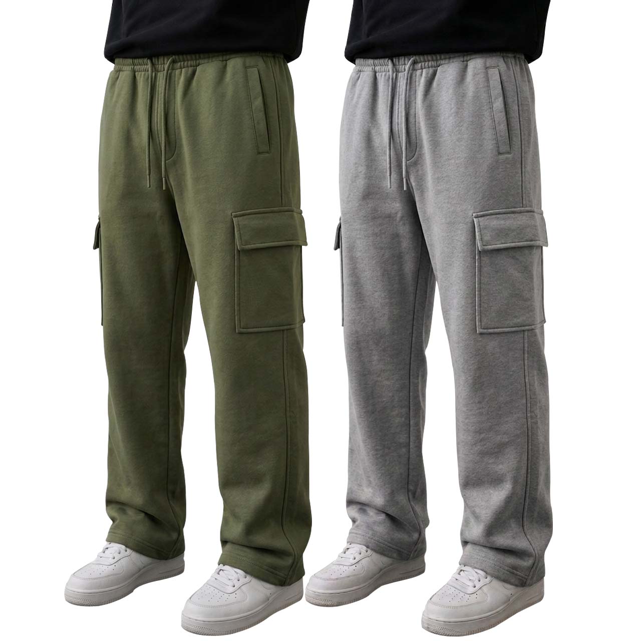 Pack of 2 Cargo Trousers ( Commando Green & Grey )
