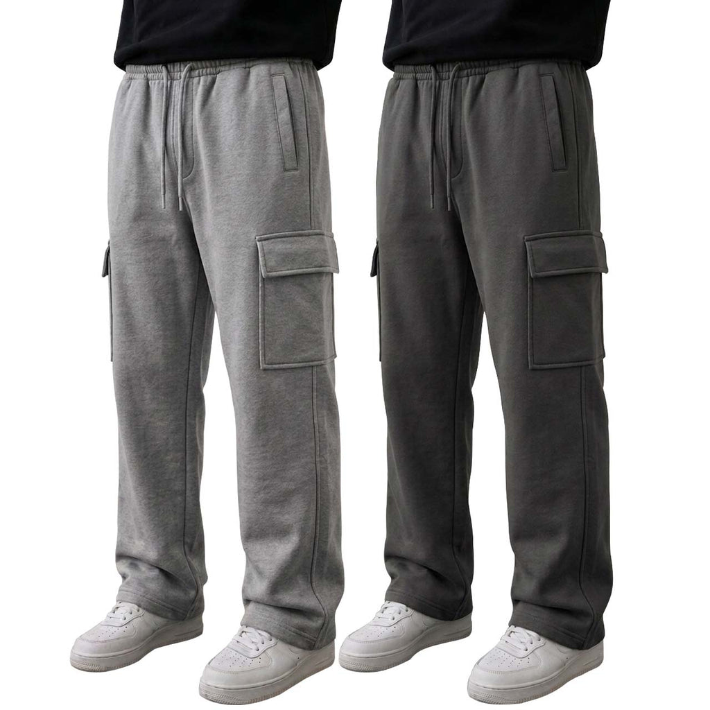 Pack of 2 Cargo Trousers ( Grey & Charcoal )