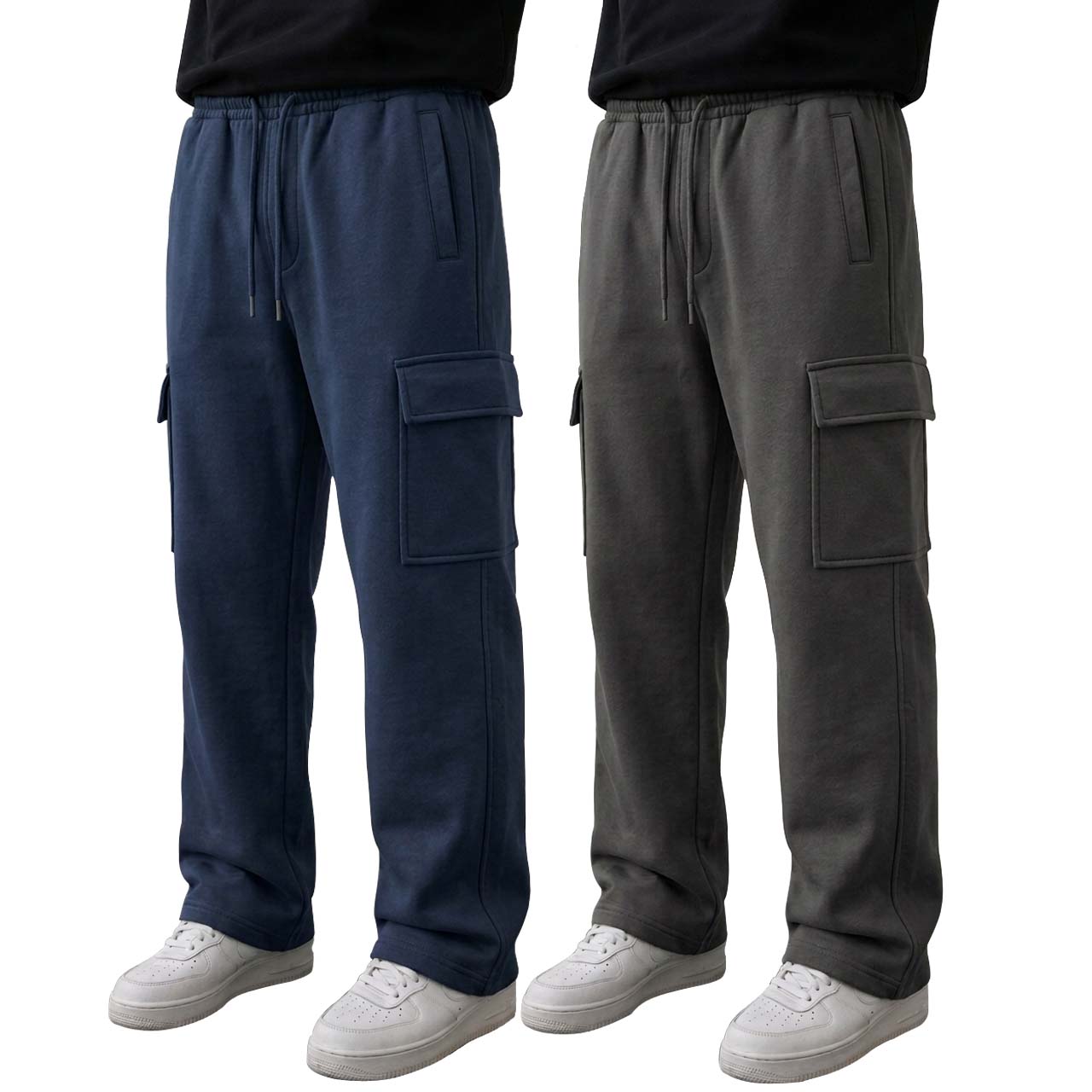 Pack of 2 Cargo Trousers ( Navy & Charcoal )